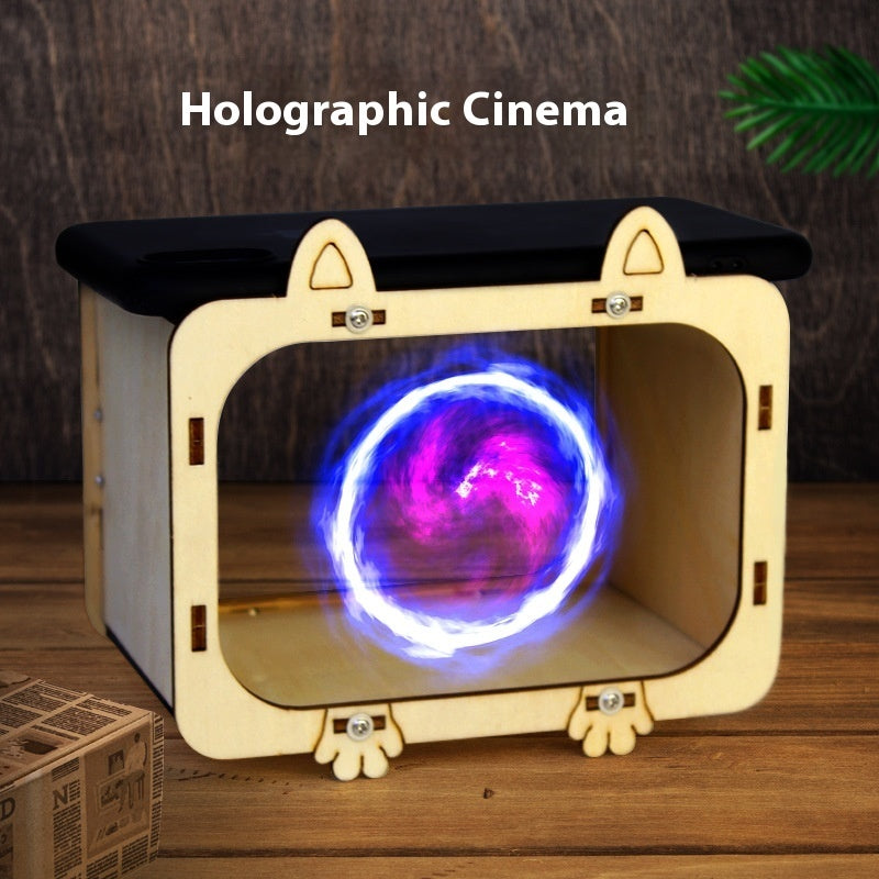 3D Holographic Cinema TV Projector Scientific Experiment Handmade Material DIY Brain-training Toys